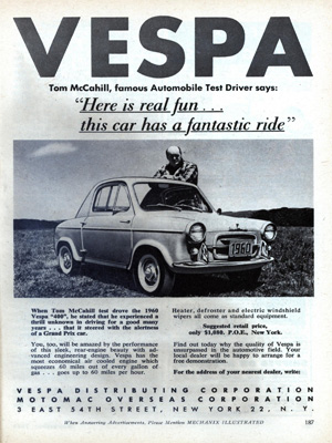 Advertising Vespa 400 in the US