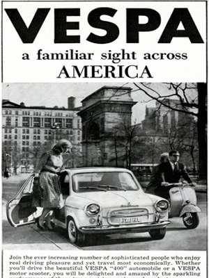 Vespa 400 América advertising