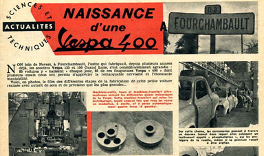 Articles de presse parlant de vespa 400